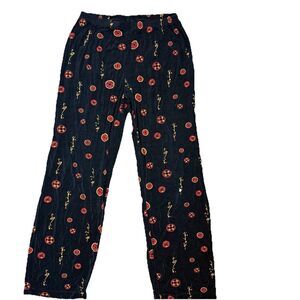 Chico’s Traveler Pull On Loose Fit Asian Print Pants Women’s Size 2 Vintage